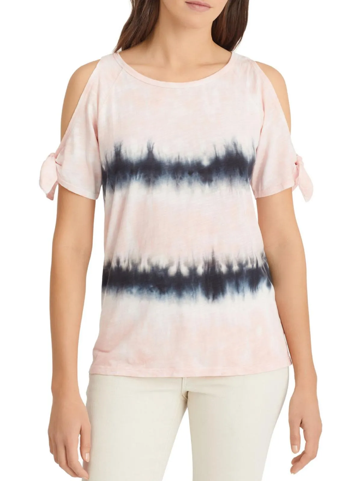 Lou Lou Womens Cold Shoulder Tie Dye Pullover Top