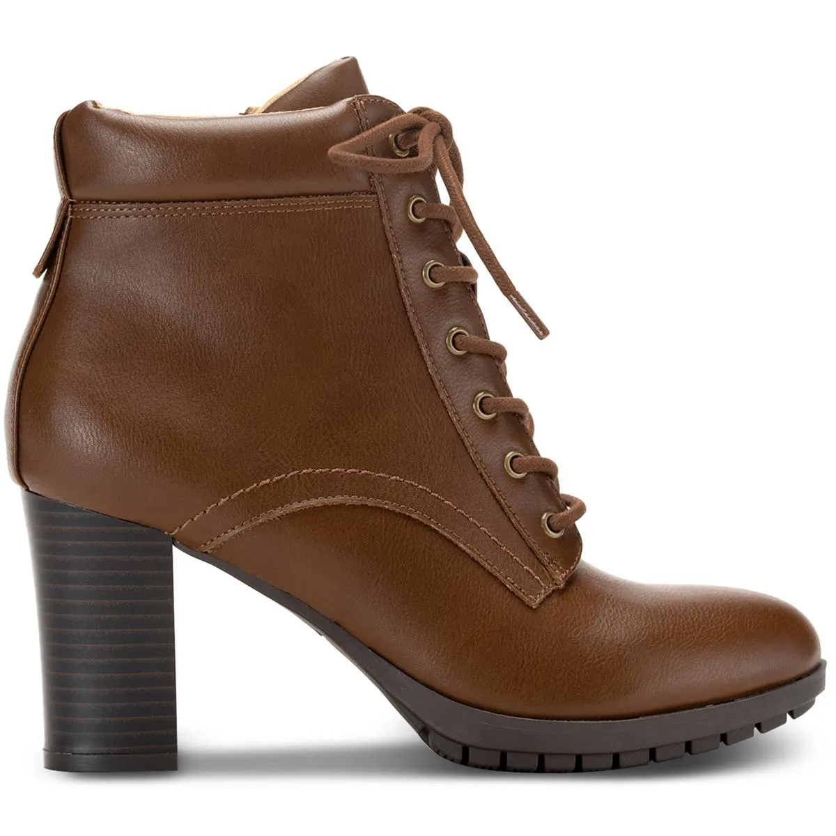 Lucillee  Womens Zipper Faux Leather Booties