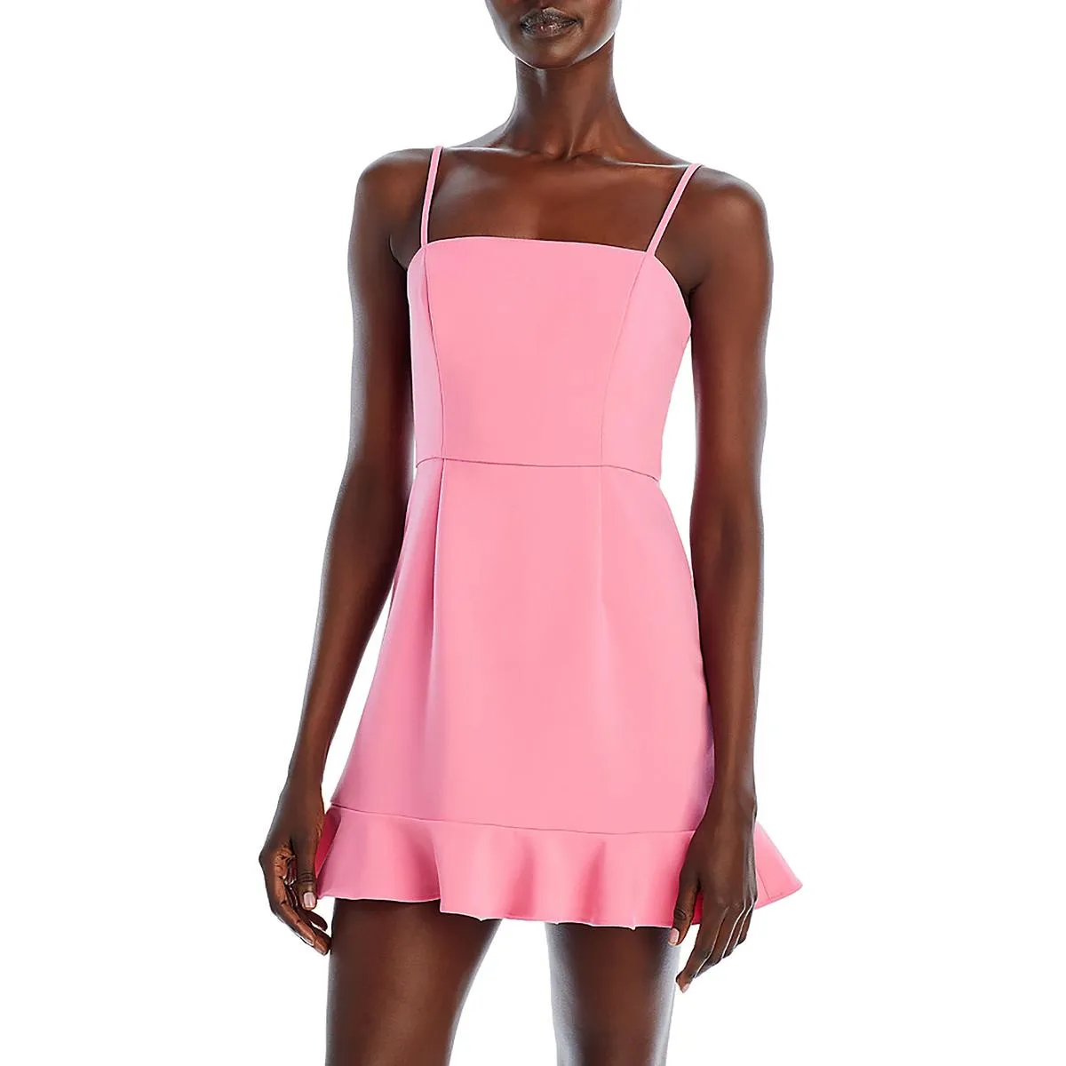 Womens Flounce Sleevleess Mini Dress