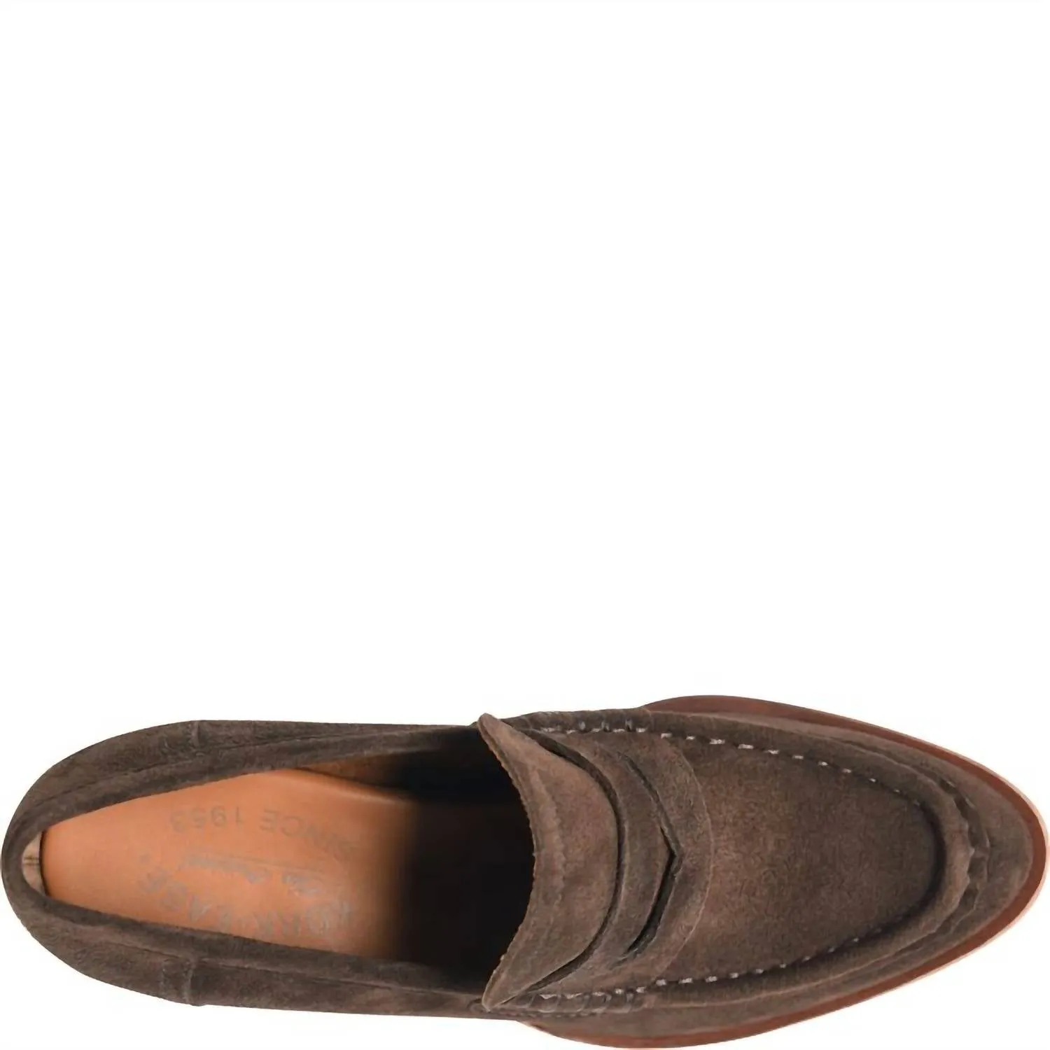 Women's Modeste Heeled Loafer In Dark Castagno Suede