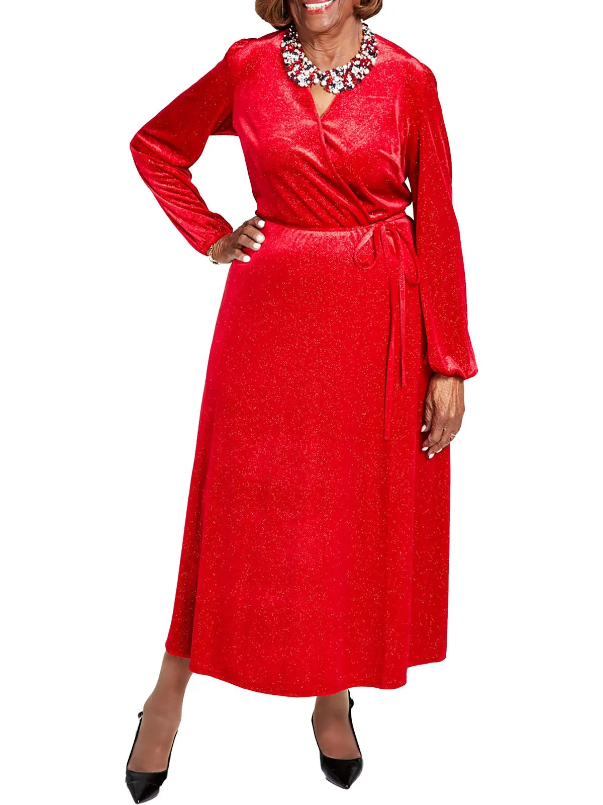 Womens Velvet Maxi Cocktail and Party Dress